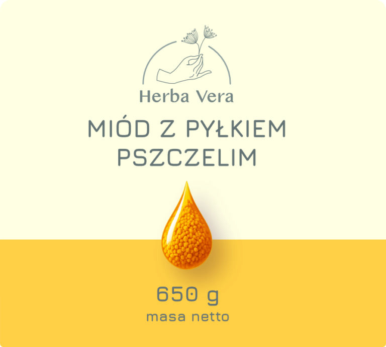 MIÓD Z PYŁKIEM PSZCZELIM 650G HERBA VERA